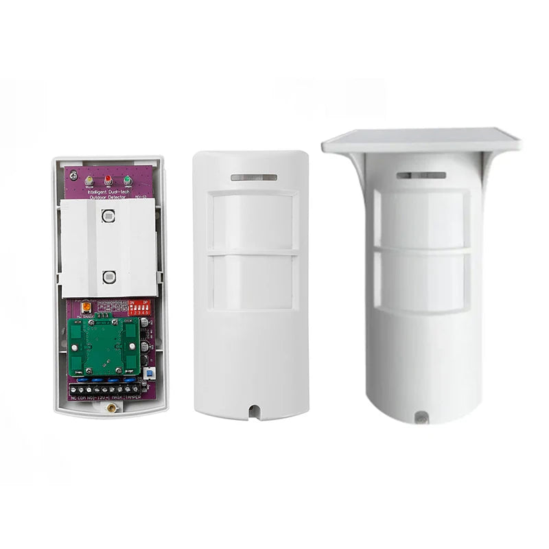 Outdoor Wired Dual Tech Microwave PIR Motion Sensor DC12V Pet Immune NO NC Alarm Output Home Security