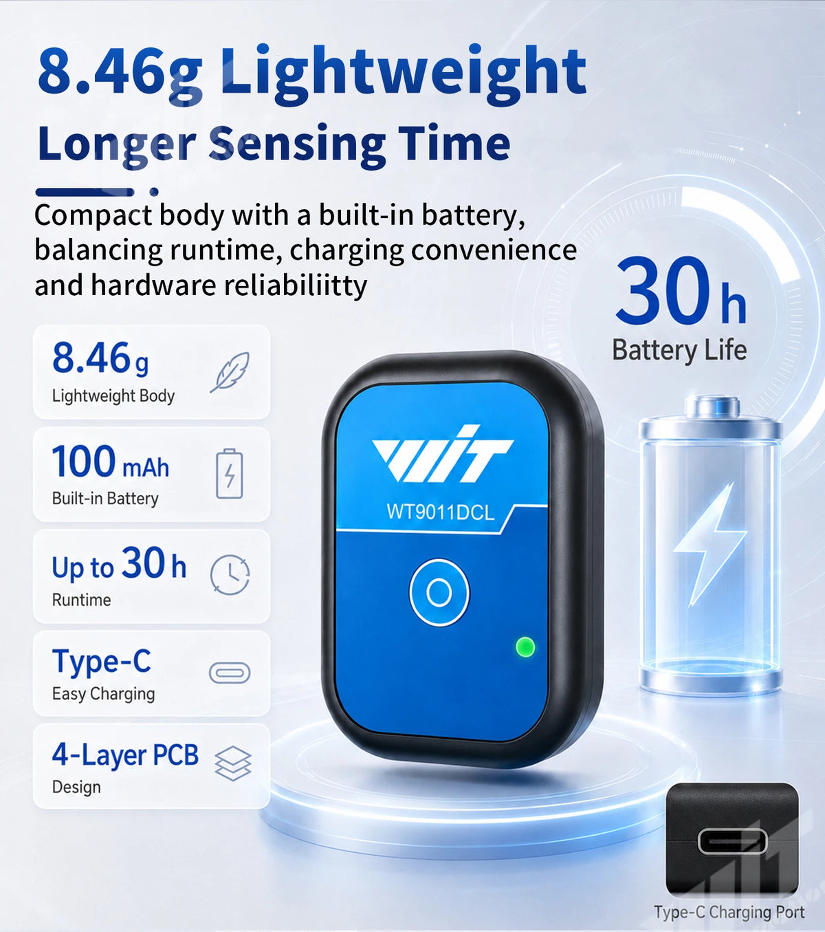 WitMotion WT9011DCL Bluetooth 5.0 Accelerometer Gyroscope Angle Sensor Electronic Compass Magnetometer Inclinometer