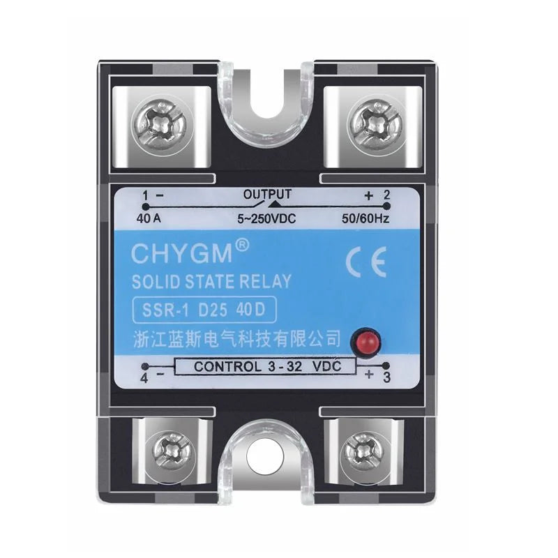 SSR-10DD/25DD/40DD/50DD/60DD/75DD/80DD/90DD DC Control DC SSR Single Phase Solid State Relay 5-220VDC 3-32VDC Solid State Relay