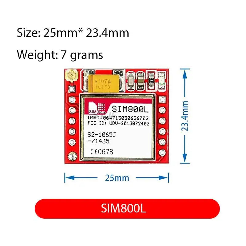 Smallest SIM800L GPRS GSM Module Kit MicroSIM Card Core BOard Quad-band TTL Serial Port with the antenna