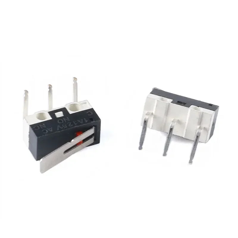 10Pcs Mini Micro Limit Switch NO NC 3 Pins PCB Terminals SPDT 1A 125V Roller Arc Lever Snap Action Push Microswitches