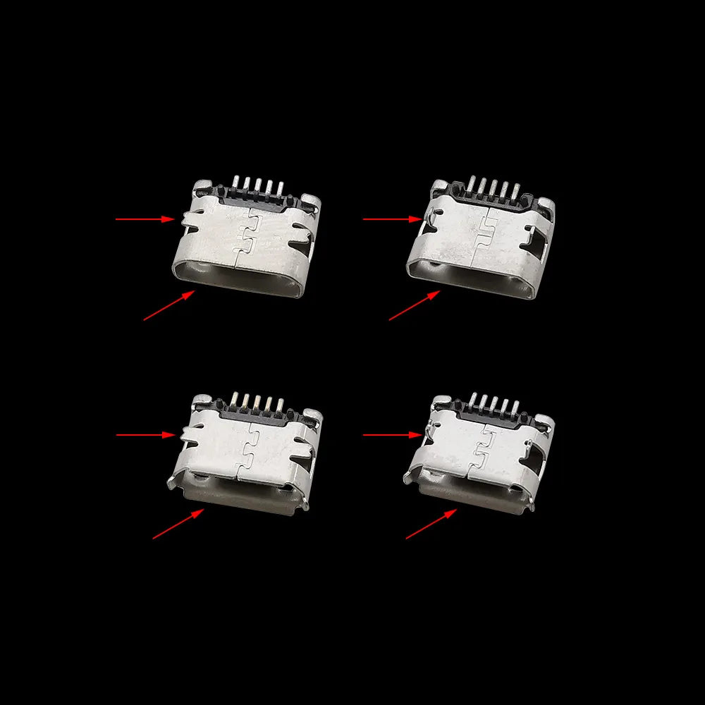 40Pcs/box Micro USB Female 5 Pin Connector Charging Port Dock SMD PCB Soldering DIY Repair Micro USB Jack Socket Adapter