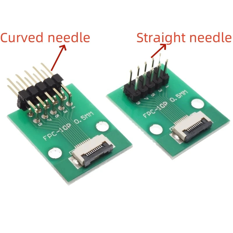 FPC/FFC Adapter Board Welded 0.5mm/1.0mm Spacing Connector Turned Straight Into 2.54 Flexible Cable Adapter Seat