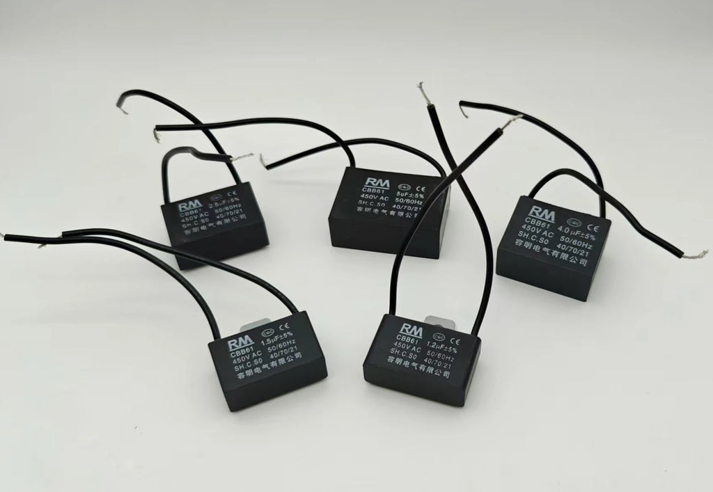 1Pcs Cbb61 450V Starting Capacitor 0.8/1/1.2/1.5/1.8/2/2.5/3/3.5/4/5Uf Micro Capacitor for Fan, Ceiling Fan, Exhaust Fan, Range Hood Motor, Micro Motor Run Capacitor Cbb61