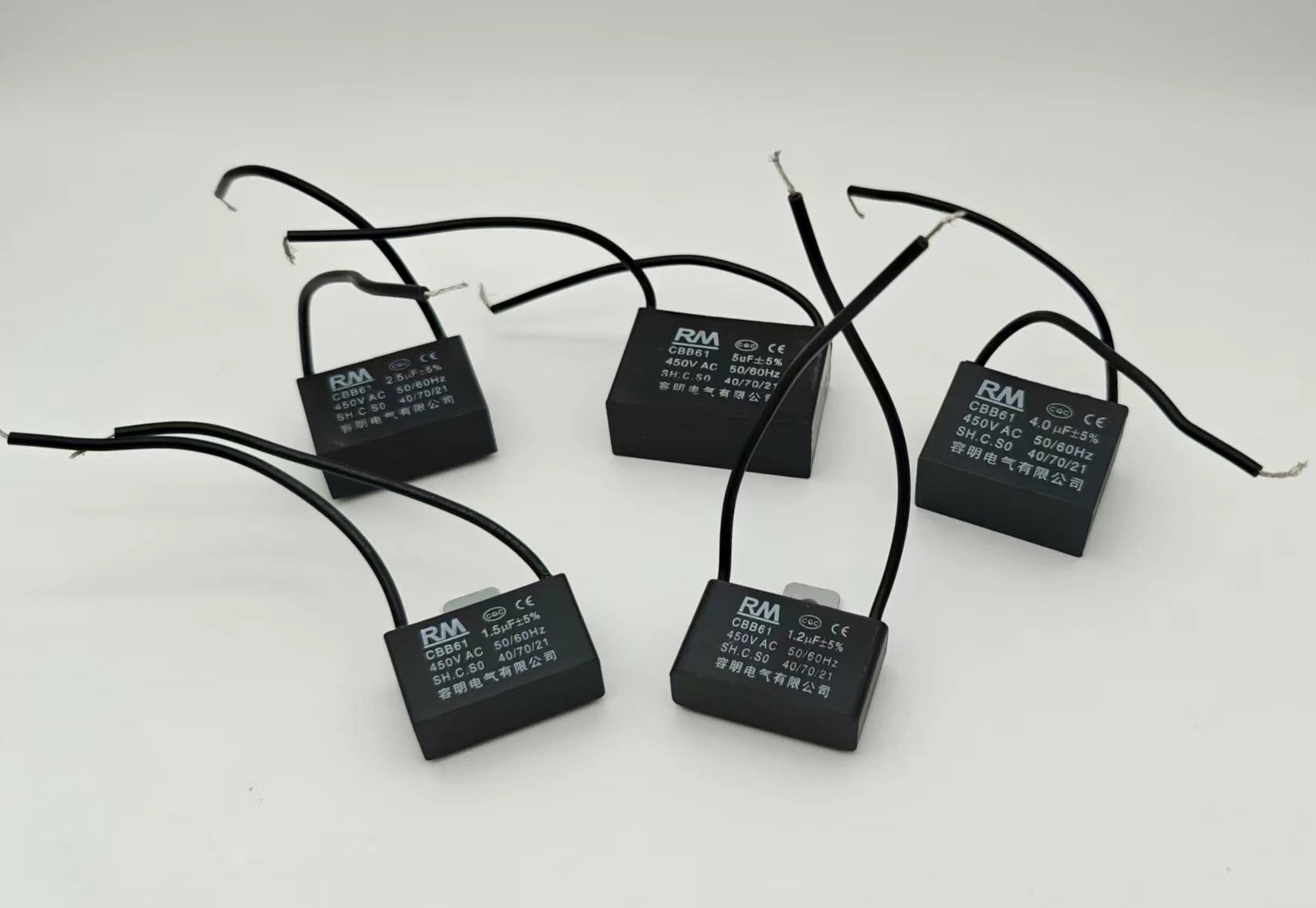 1Pcs Cbb61 450V Starting Capacitor 0.8/1/1.2/1.5/1.8/2/2.5/3/3.5/4/5Uf Micro Capacitor for Fan, Ceiling Fan, Exhaust Fan, Range Hood Motor, Micro Motor Run Capacitor Cbb61