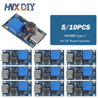 5/10pcs MT3608 DC-DC Step Up Converter Booster 3608 Type-C Power Supply Module Boost Step-up Board MAX output 28V 2A Micro USB
