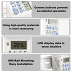 Electronic Weekly 7 Days Programmable Digital Timer Switch Relay Timer Control Din Rail THC AC 220V 230V 110V DC 12V 24V 48V 30A