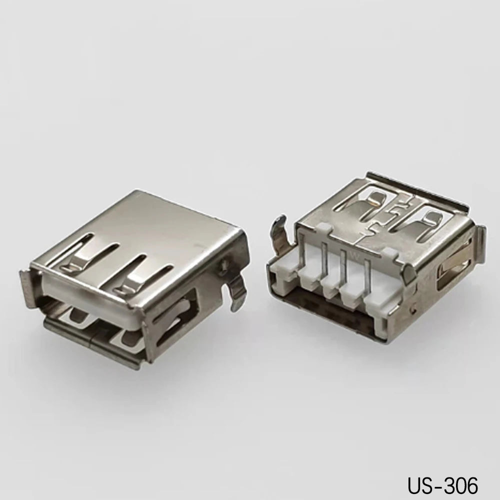 5PCS USB2.0 Female USB Socket Connector 4P USB 2.0 4 Pin Female USB 2.0 Transfers Jack For Laptop Notebook Computer USB Type A/B