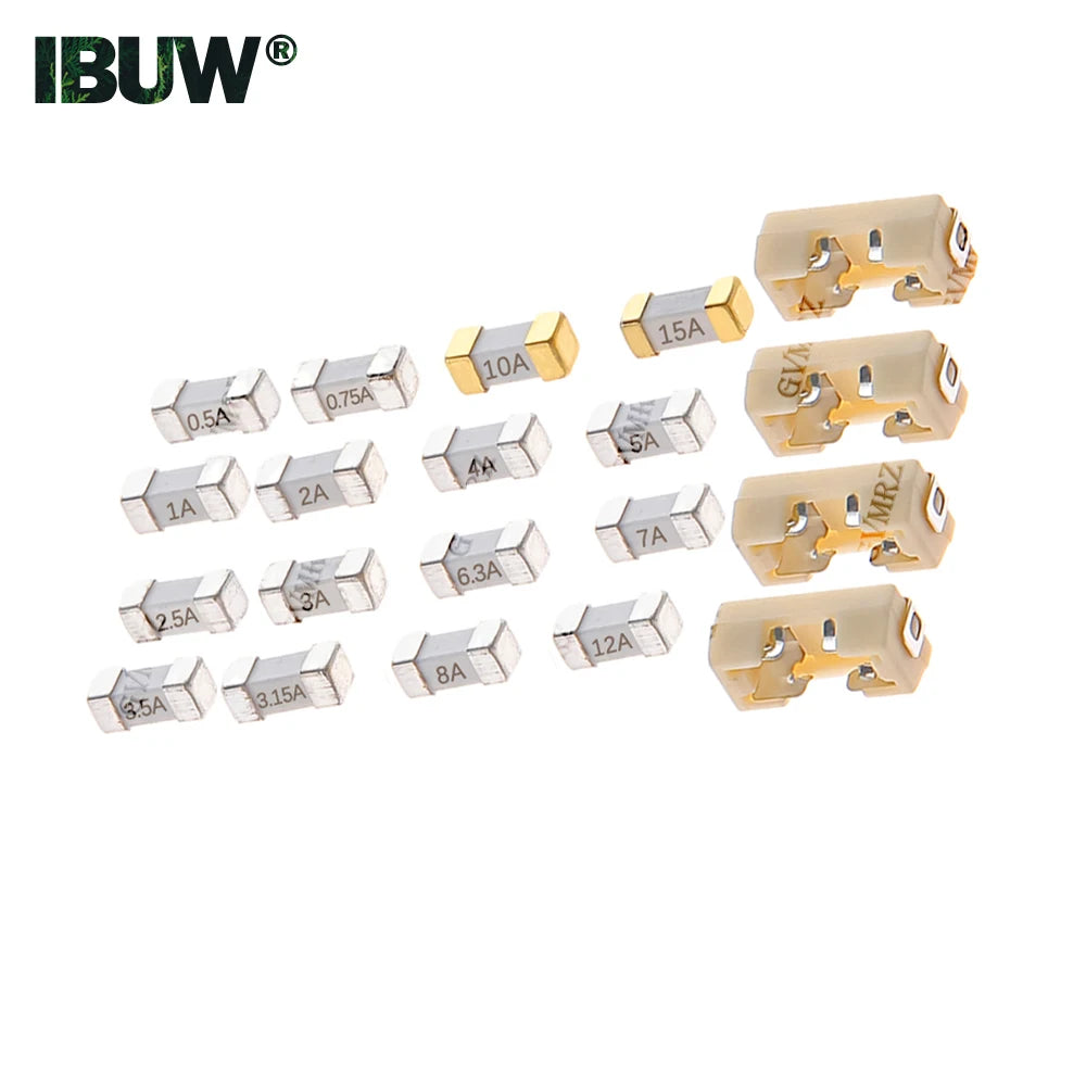 10PCS 500MA 750MA 3A 4A  0.75A 1808 SMD Fuse Fast Acting Surface Mount Fuses 5A 6.3A 10A 12A 15A for PCB Circuit Protection 0.5A