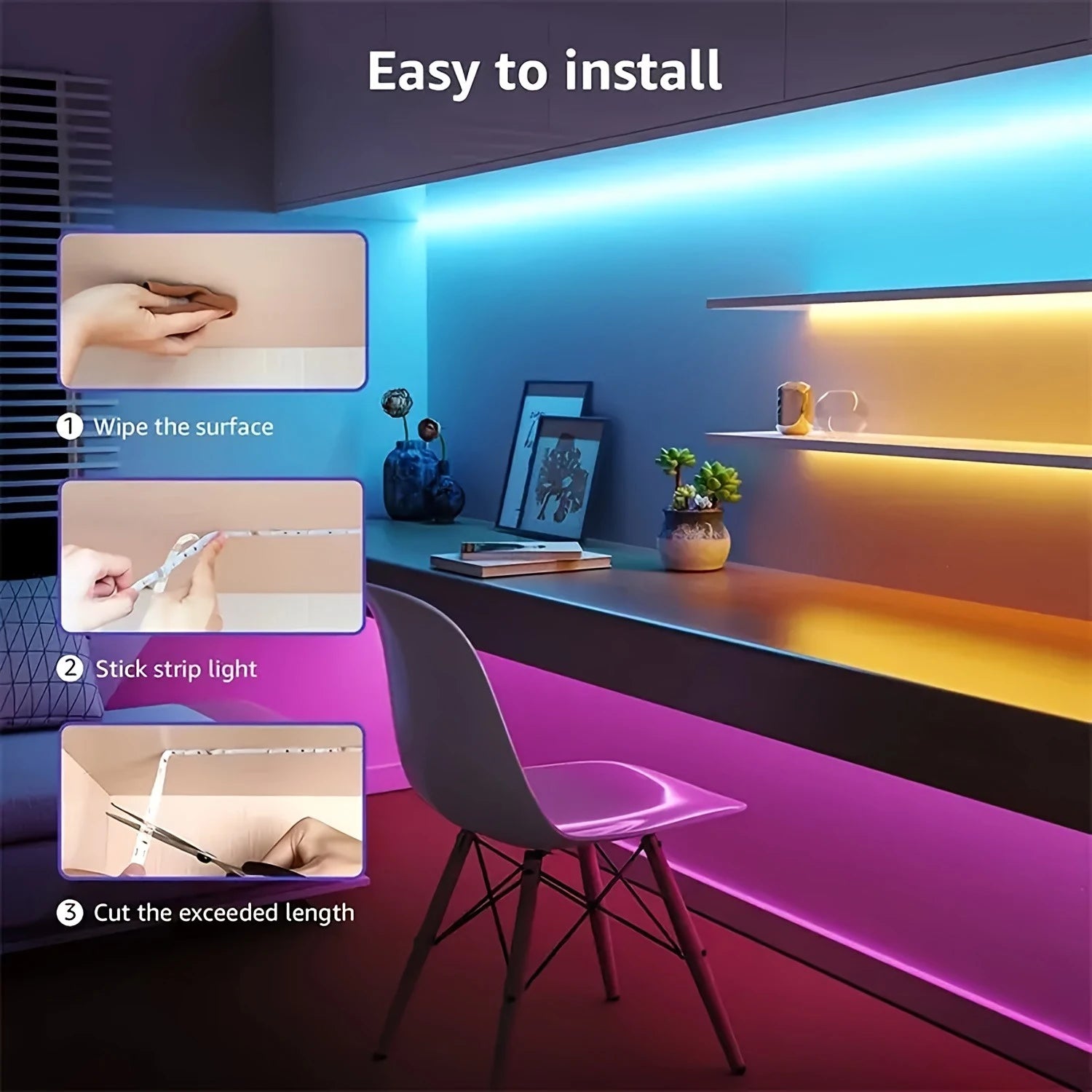 RGB LED Lights with Battery USB 5V LED Strip Lights IR Remote Control Flexible Ribbon Tape for Home Room TV Backlight Decor