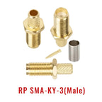 RP-SMA-KY-3 Male Female Bulkhead Crimp for RG58 RG142 SYV50-3 Cable RF Coaxial Connector