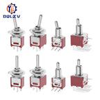5MM Mini Toggle Switch SMTS-102 250V/1.5A SPDT 3/6 Pin On On 2/3 Position Red Color Stitch Pins SMTS-202 ﻿