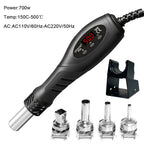 700W Micro Hot Air Gun Temp Adjusted C/F Soldering Rework Welding Station LCD Digital Heat Gun BGA IC Solder Tools auto sleep