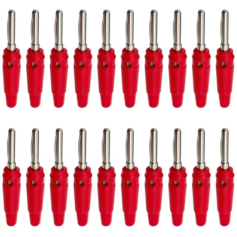 20/100PCS 4mm Stackable Banana Plug Connectors, Insulated High Current Plugs with Screw Terminal for Speaker,Multimeter and Test