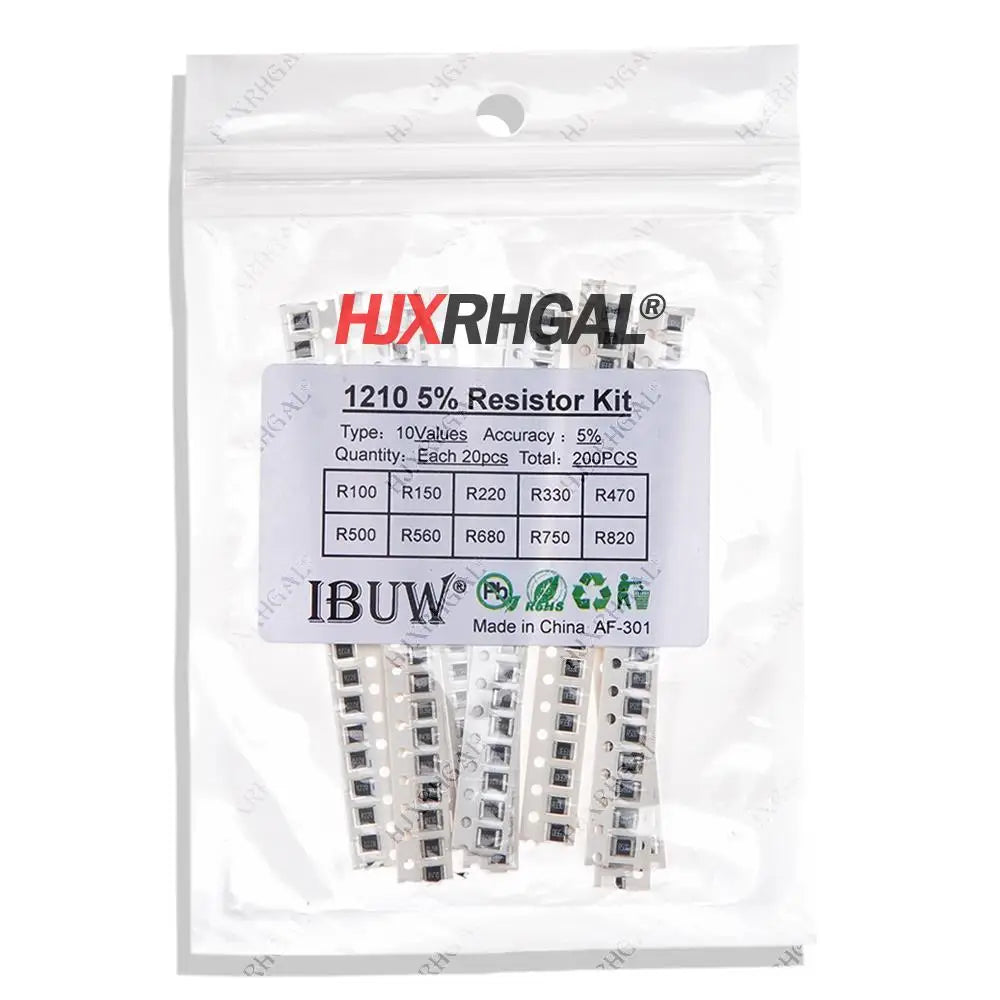 0603 SMD Resistor Kit Assorted Kit 1ohm-1M ohm 1% 33valuesX 20PCS=660PCS Sample Kit 0805 1206 1210 0402
