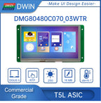 DWIN 7 Inch 800*480 HMI Intelligent TN TFT LCD Display Module UART Commercial Grade Capacitive Touch Screen DMG80480C070_03W