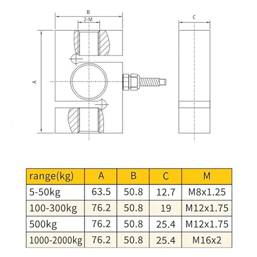 S Shape Tension Compression Load Cell & Display 5kg~5t, Alloy Steel Sensor, IP66 Waterproof, for Crane Hopper Control System