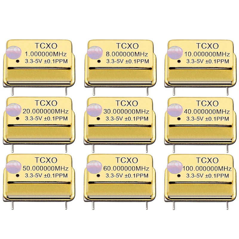 Gold Plated TCXO DIP-14 1M 8/10/16/20/24/25/30/32/40/48/60/100MHZ Golden Rectangular Temperature Compensated Crystal Oscillator