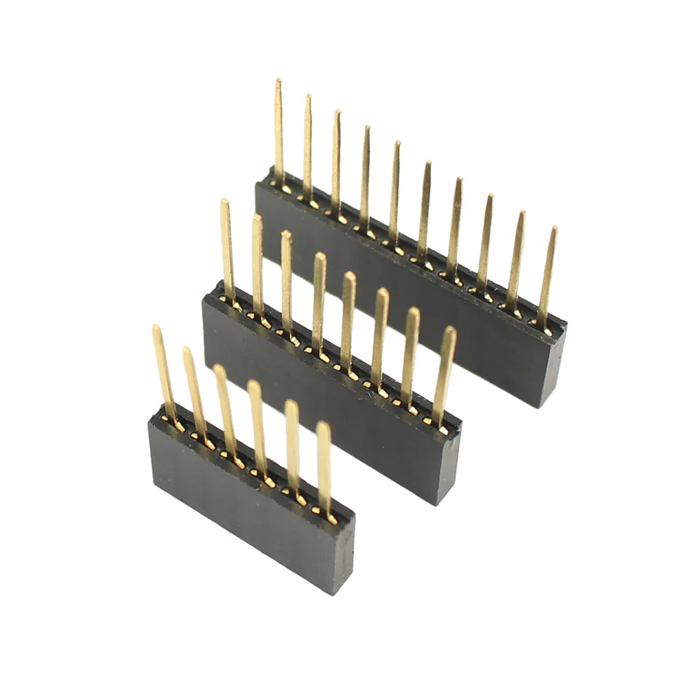 10pcs 2.54mm Pitch PC104 4P 6P 8P 10P 4 6 8 10 Pin Long Single Row Straight Female Header Socket Connector For Arduino