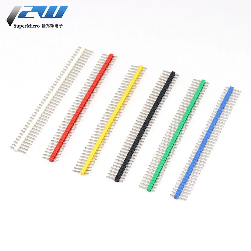10PCS 1X40Pin Breakable Pin Header 2.54mm Single Row Male Header Connector PCB Pin Strip for Arduino Yellow/Green/White/Black