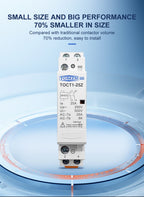 TOMZN TOCT1 2P 25A DC 12V 24V Coil 220V/230V 50/60Hz DIN Rail Household AC Modular Contactor 2NO or 1NO 1NC