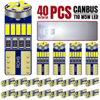 10/20/40 PCS CANBUS T10 W5W LED Bulb For Car Interior Dome Door Maps Trunk License Plate Lights 12V 4014-45SMD 6500K White 300LM