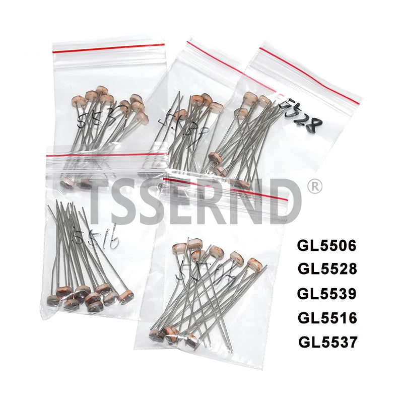 50PCS/lot LDR Photo Light Sensitive Resistor Photoelectric Photoresistor 5528 5506 5516 5537 5539 GL5528 For Arduino
