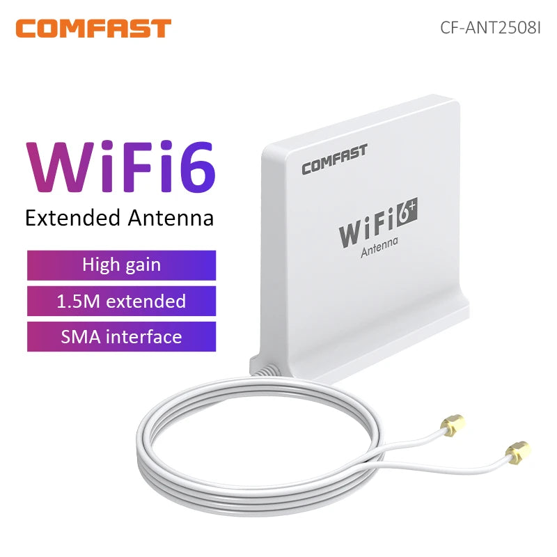 Comfast Wifi 6 High Gain Antenna Dual-band Signal SMA Connector With Extension Base for 802.11AX Router & Network Card 1.5Meter