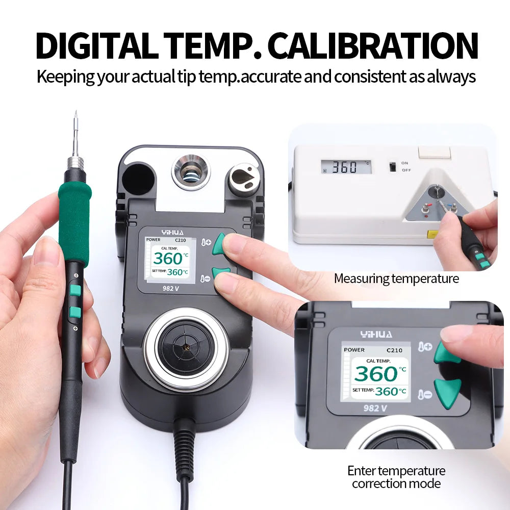 YIHUA 982-V Precision Solder Station with Fast Heating Micro Fine Tip C210 Soldering Iron Remote Control Handle