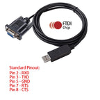 FTDI FT232RL USB to RS232 Serial Converter DB9 Female Cable Standard Pinout/Null Modem for Windows 7/8/8.1/10 Mac Android Linux