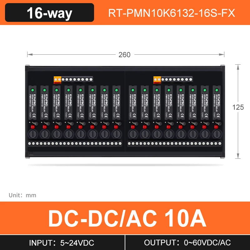 ENMG PLC Interface Module RT- PMN - Solid State Relay (SSR) Module for DC-Controlled AC Loads, DC Power Operated Flame Retardant