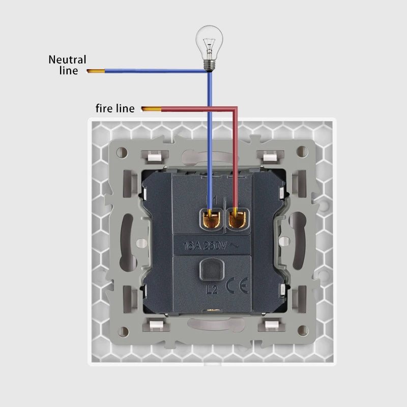 JHJCH - 1 Gang 1/2 Way Stair Switch, Tempered Glass Panel, Rocker Light Switch, On / Off Switch, Toggle Wall Switch