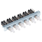 Interlock Push Button Switch Piano Type DPDT 6 Pin 4/6/8 Row Straight Through Hole Straight Key Switch for Electronic Products