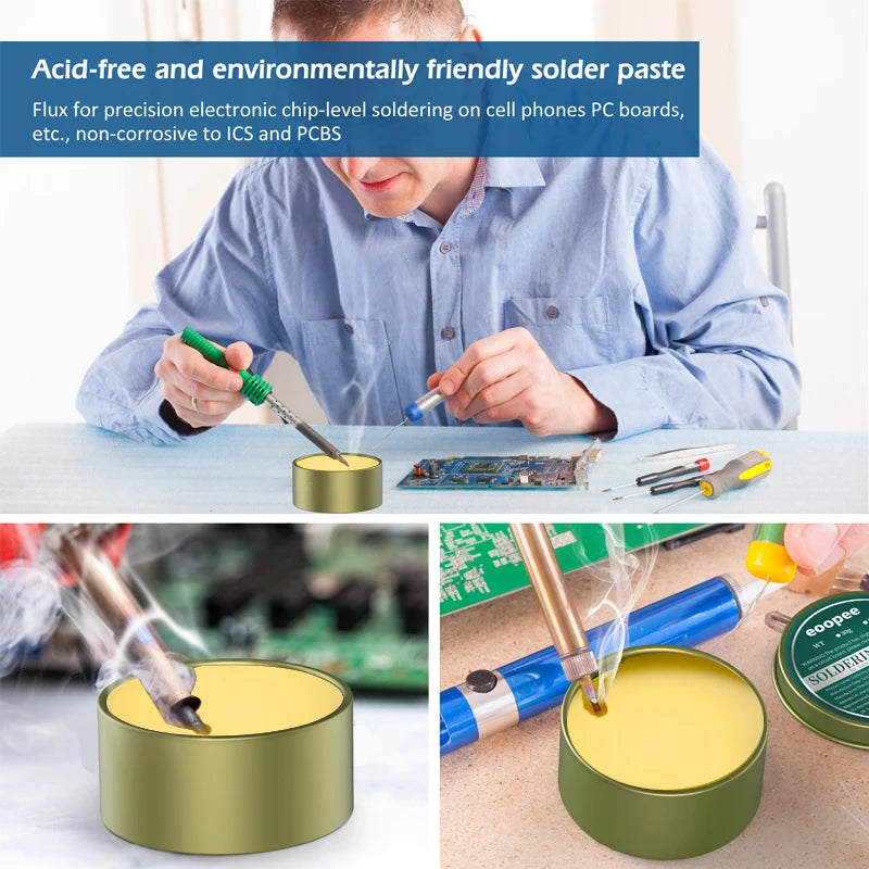 Solder Flux Paste For Electronics No Clean Flux Lead-Free Soldering Circuit Boards Copper Electrical Wire Safe Welding Paste