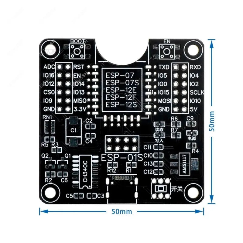 ESP8266 ESP-WROOM-32 ESP32-WROVER Development Board Test Programmer Socket Downloader for ESP-01 ESP-12F ESP-07S ESP-12S ESP32