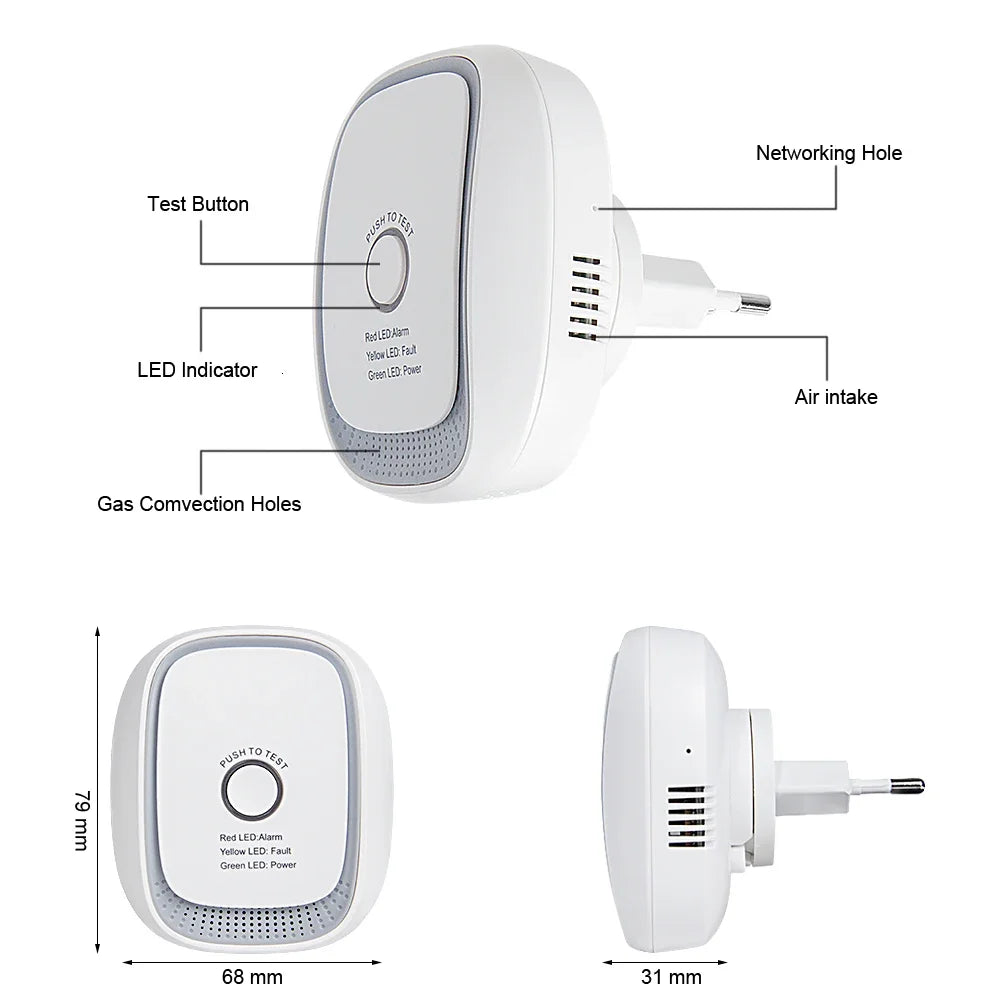 HEIMAN Standard Zigbee Combustible Gas Sensor – Natural Gas & LPG Leak Detector for Smart Home Security Alarm