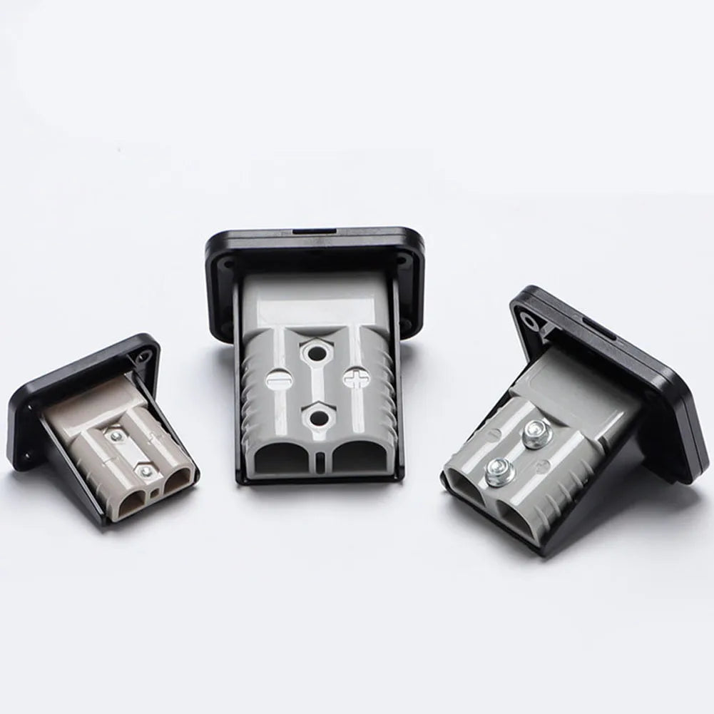 Fixed Base For Anderson Connector For Electric Vehicle Charging, PC Flame Retardant Shell, 50A 120A 175A Rated Current, 600V