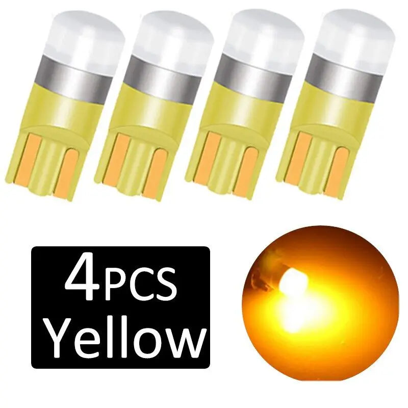 4 Pcs Super Bright 3030 SMD T10 LED W5W Car Dome Light Auto Clearance Reading Lamp 12 Vehicle Door Bulb Accessories White 6000K