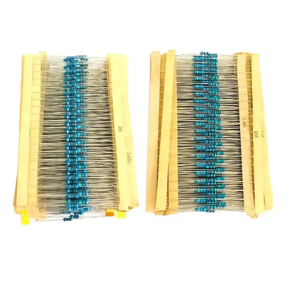 300pcs/600pcs/820pcs 1% Resistor Set Resistance 1/4W Metal Film Resistors Kit 10Ohm ~1M Ohm 30Values Electronic Components Kit
