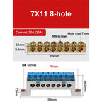 A10 Series 7*11 9*14 3/4/5/6/7/8/10/12 Hole Zero Ground Row Copper Bar Connection Terminal Wiring Terminal of Distribution Box