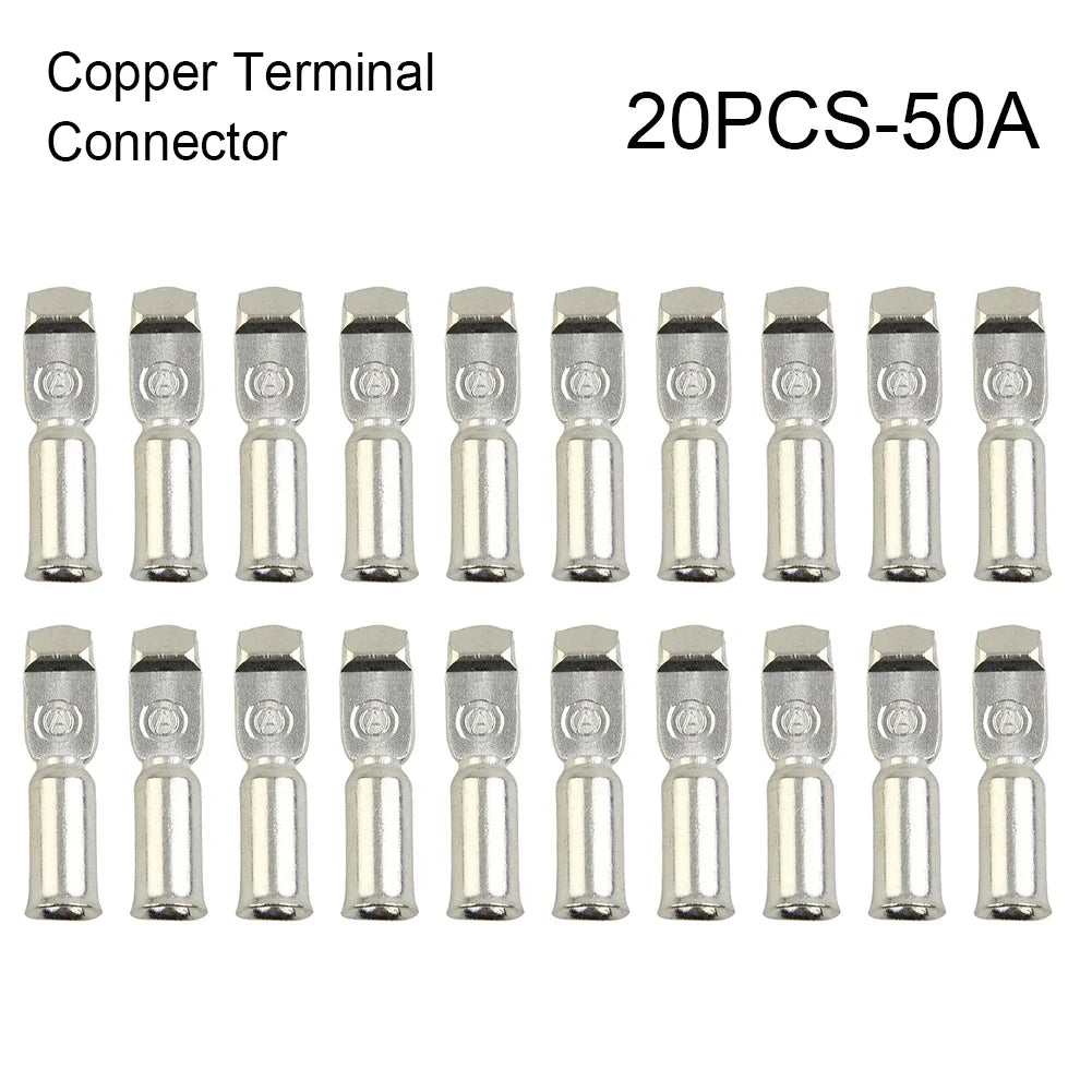 Copper Connector Cable Terminal 20pcs 50Amp For Battery Connections Termination For 50A FOR Anderson Style Useful Brand New