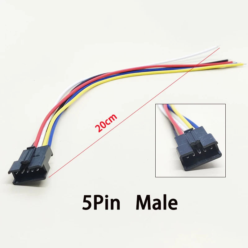 5/10PCS SM Terminal Wire JST Docking Plug 20CM Length 2/3/4/5/6Pin 2.54MM Tin Plated Male Female Connector