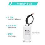 1/2Pcs CBB60 Running Capacitor 3-100uF 450V 2 Wire Electric Air Compressor Motor Run Starting Capacitor for Washing Machine