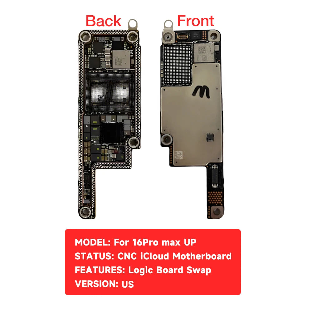 CNC Cut Motherboard for iPhone 16 16Plus 16Pro Max Upper Lower Board No NAND Logic Board Swap US EU Version Repair Parts