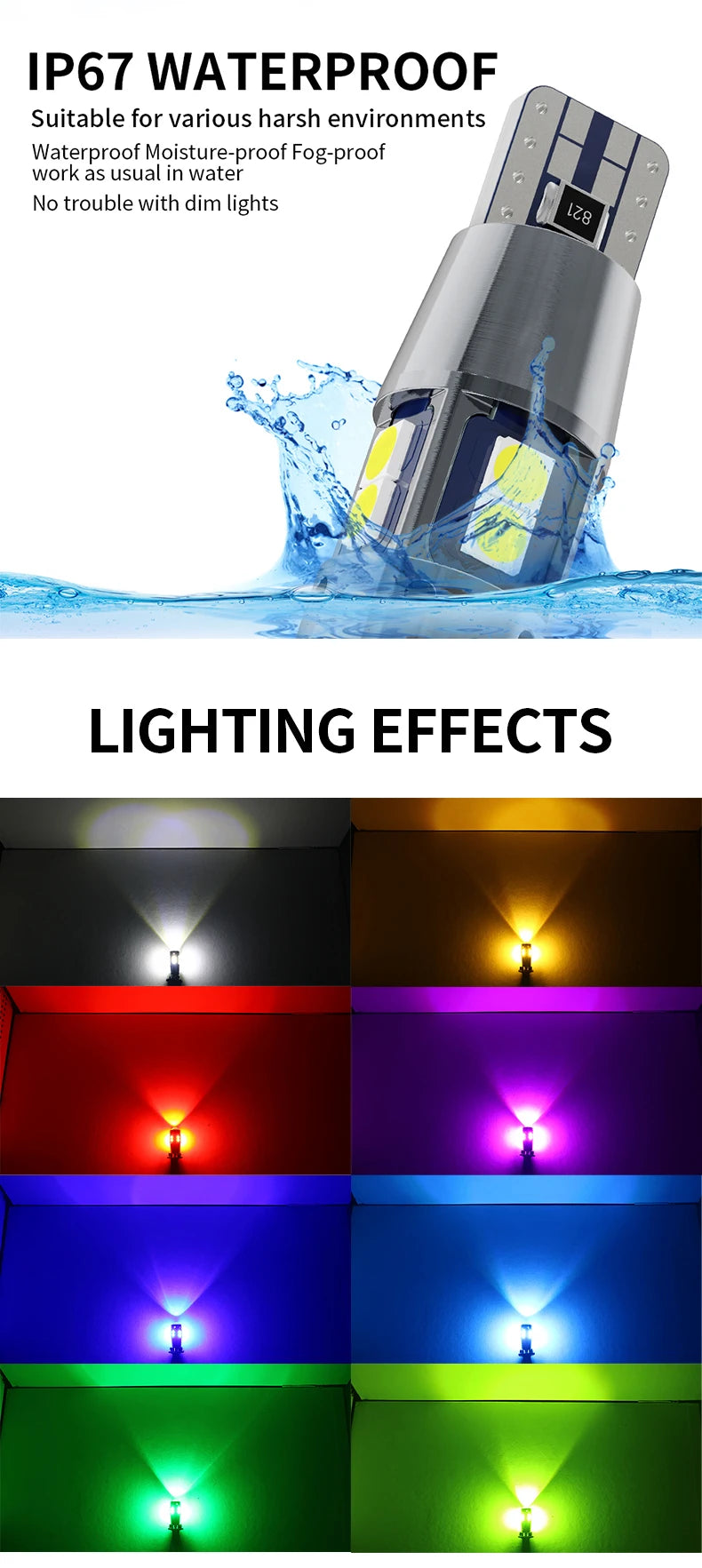 2PCS/10PCS T10 W5W 168 192 LED CANBUS No Error 3030 10SMD High Quality Car Tail Marker Parking Interior Auto Lamp 12V White Red