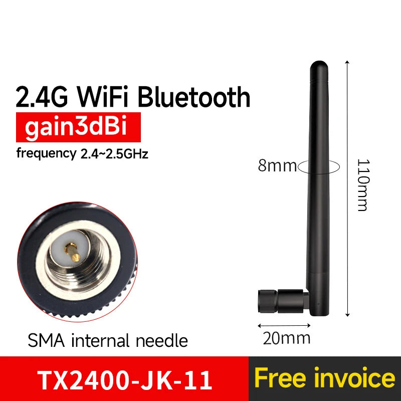 10Pc 2.4GHz Wifi uhf Antenna Omni Directional SMA Male TX2400-JZ-3 2.0dBi 2.4 GHz Mini Omnidirectional Antenna for communication