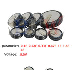 1PCS/lot H type 5.5V Super capacitor 0.1F 0.22F 0.33F 0.47F 1F 1.5F 4.0F Button Farad capacitor