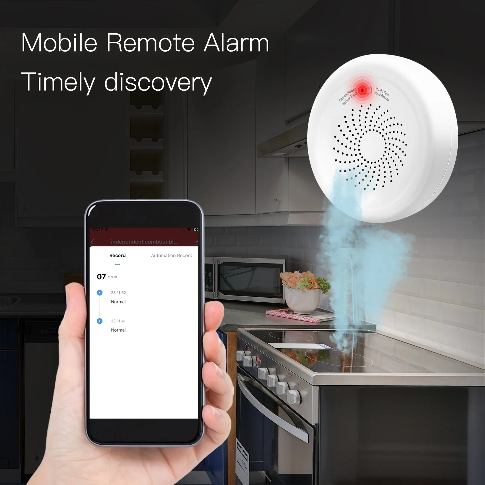 Smart Gas Leak Detector,ZigBee Tuya Alarm Sensor,Combustible Gas Leakage Alarm for Home Security,APP Remote Control, Smart Life
