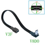0.1M0.2M0.5M1M mini USB female to micro revolving connector, dash cam adapter cable, T-shaped port to Android navigation extensi