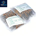 1000PCS 1/4W 0.25W Carbon Film Resistors 5% 1R-1M 1.2K 1.5 2 2.2 3 3.3 4.7 5.1 10 15 22 33 47 100 470ohm Color Ring Resistance